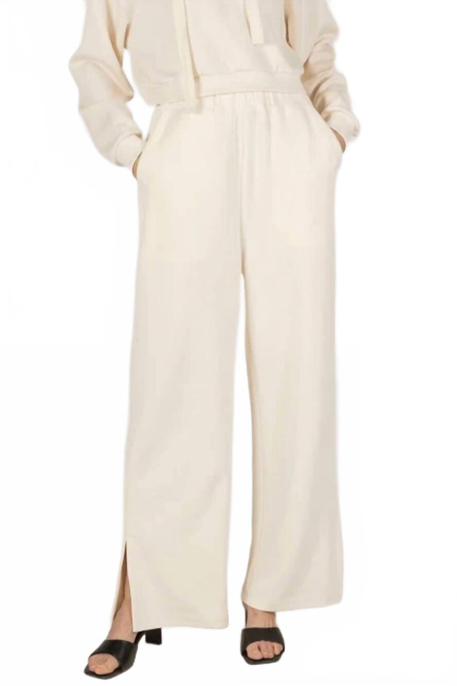 NEW BEFORE YOU COLLECTION scuba modal wide leg pants in cream